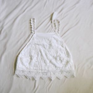 Forever 21 White Lace Crop Top